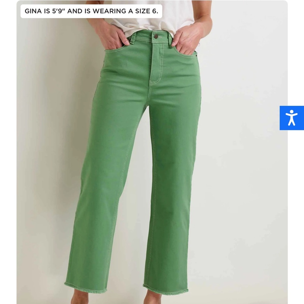 Toad&Co Green Cropped Straight-Leg Pants